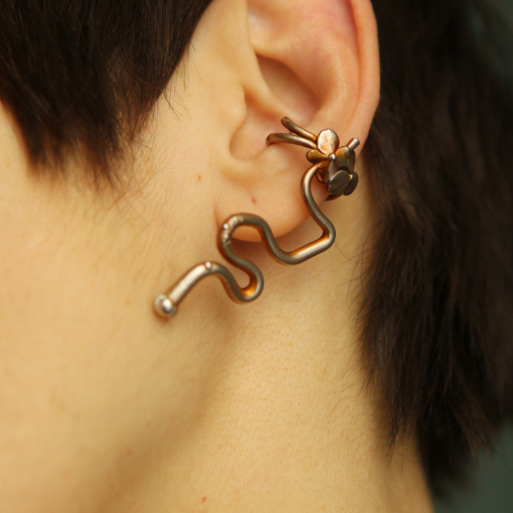 Cuff in silver, Hydrangea, фото 4